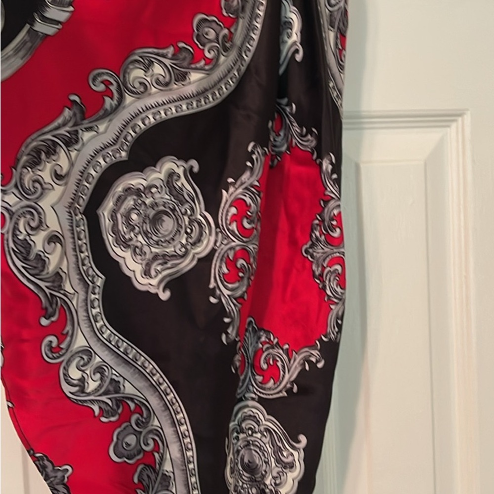 Red and Black Baroque halter top